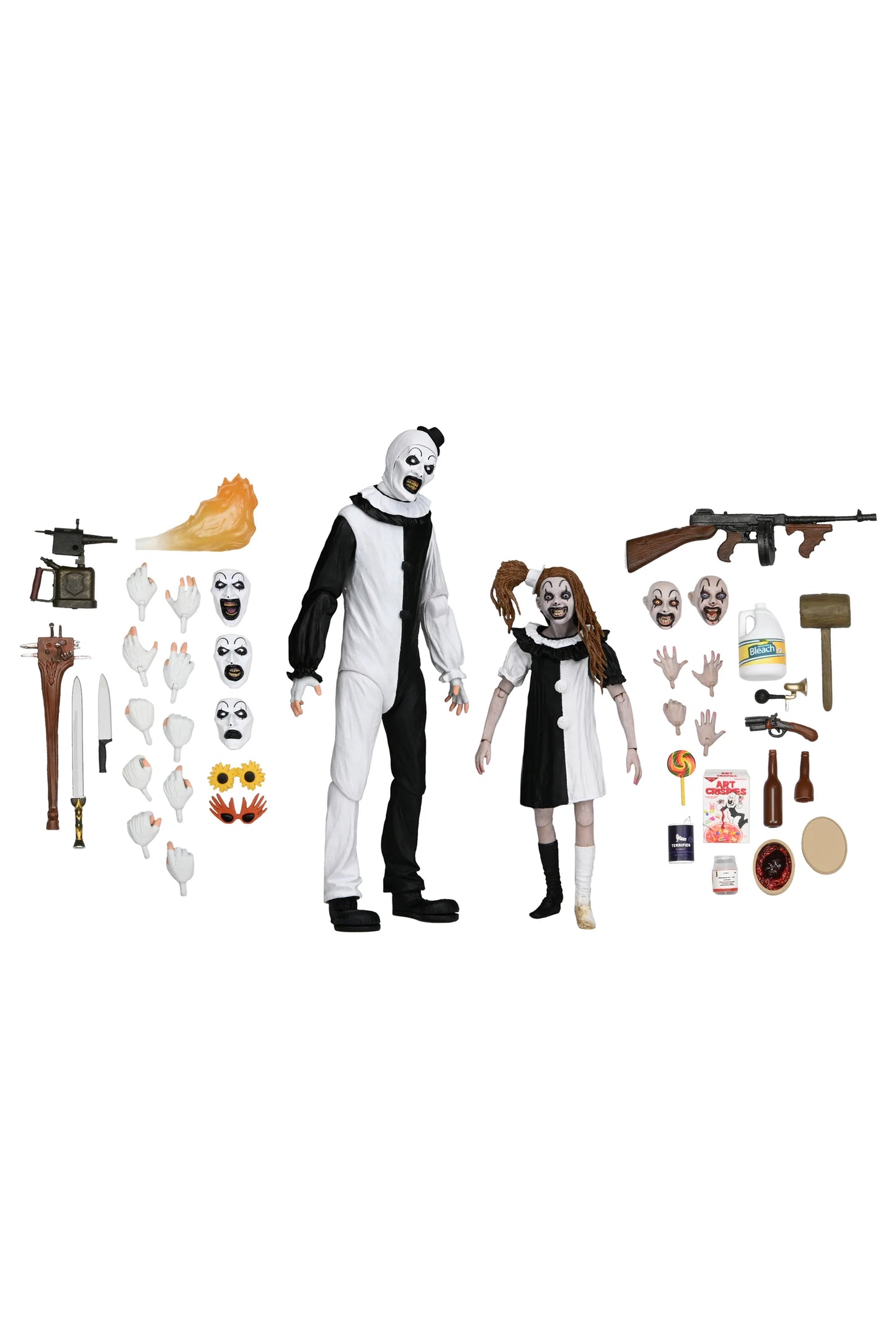 Neca Terrifier 2 Ultimate Art the Clown and The Little Pale Girl 2 Pack Figure