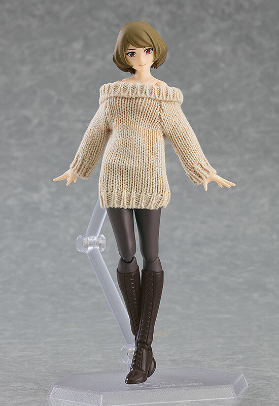 Figma 574 female body(chiaki) with off -the-shoulder sweater dress