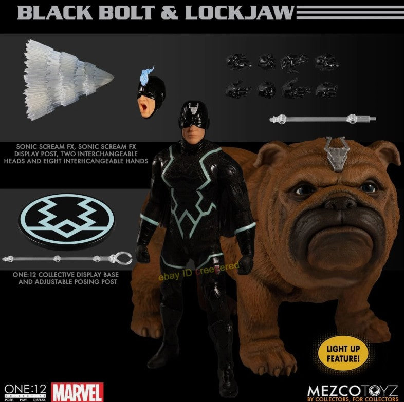 Mezco Toyz Black Bolt & Lockjaw 1/12