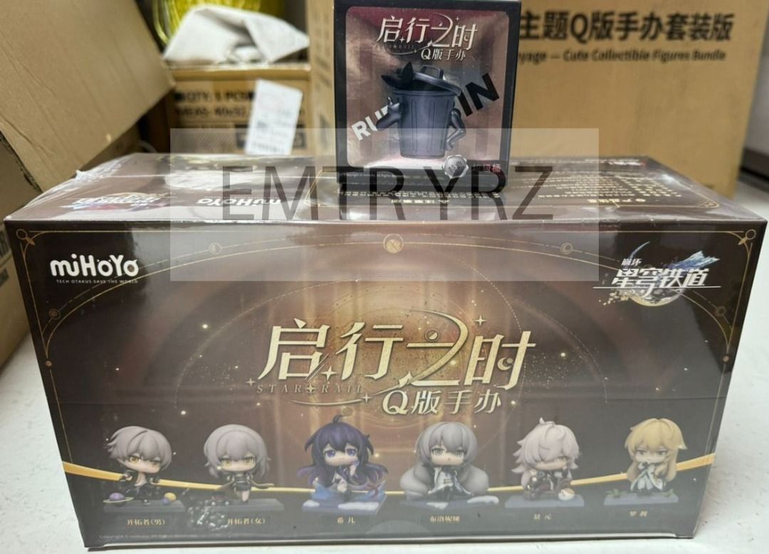 Apex toys honkai star rail cute collectible figure set rubbish bin set of 6