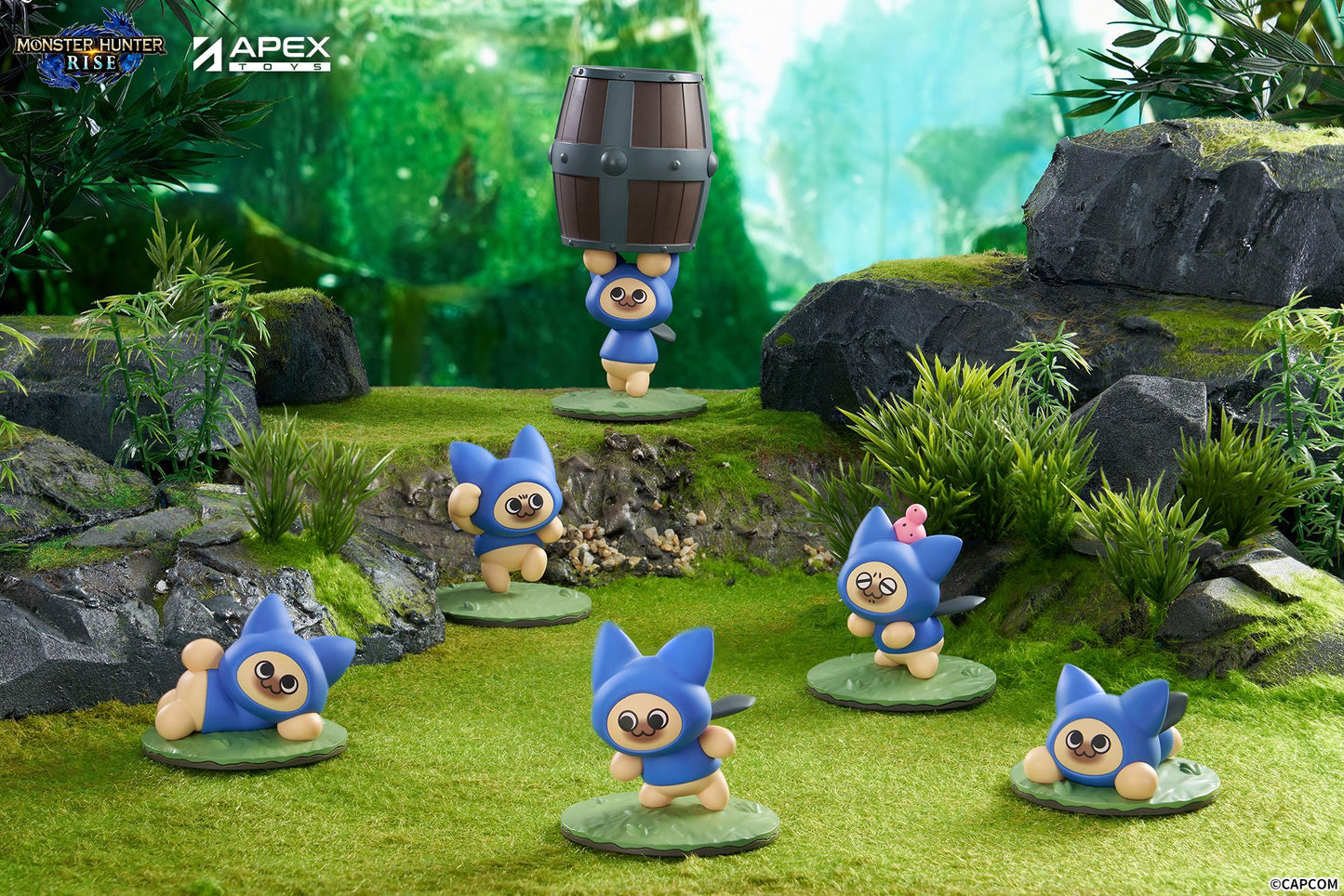 Monster Hunter Rise Palico"Kit T."Mini Trading Figures 艾露猫 “猫系列”盒蛋 (Set of 6)