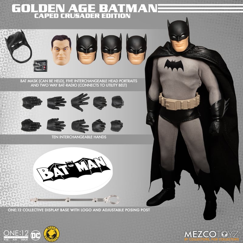 Mezco Toyz Golden Age Batman Caped Crusader Edition