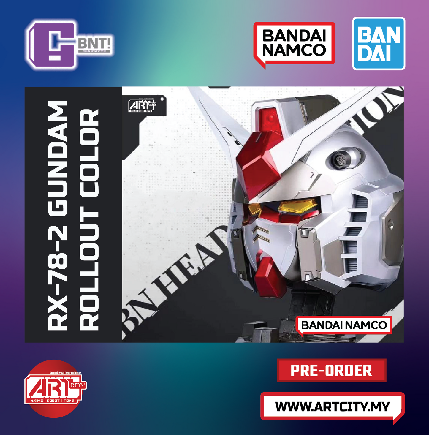 Bandai BN HEAD Collection VOL-1 RX-78-2 Gundam Rollout Color (Tmall Limited)