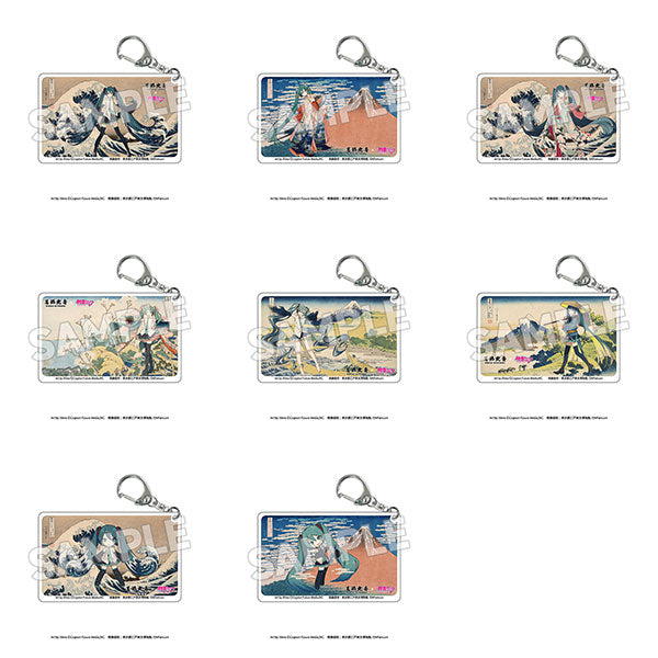 Katsushika Hokusai x Hatsune Miku Clear Acrylic Keychain Trading 8Pack BOX