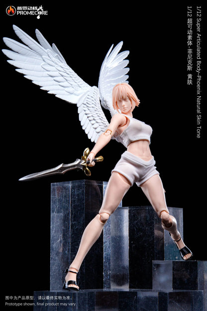 Promecore Super Articulated Body Phoenix / Bellona (Natural Skin Tone / Light Skin Tone)  1/12 Action Figure (Yellow / White)