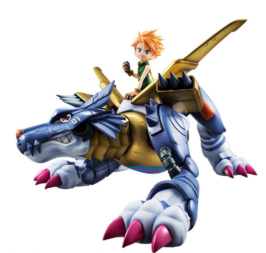 Megahouse Precious G.E.M. Series Digimon Adventure Metal Garurumon & Yamato Ishida Complete Figure