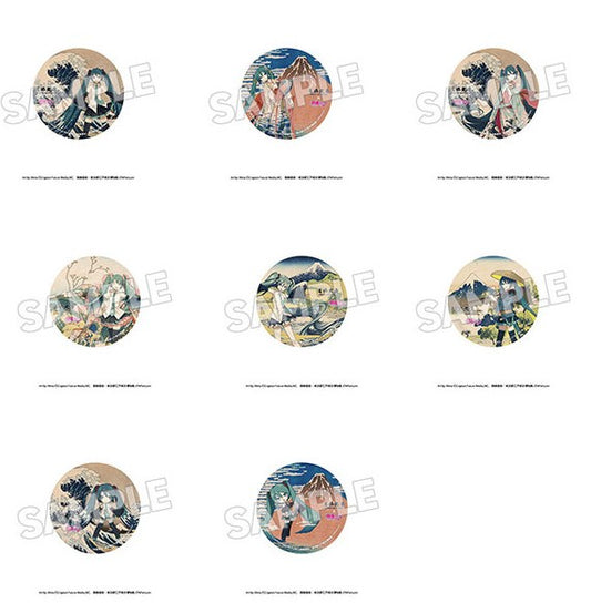 Katsushika Hokusai x Hatsune Miku Pinback Button 8Pack BOX