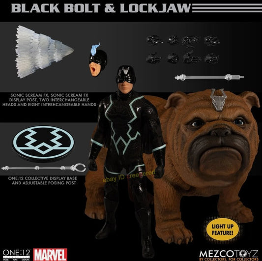 Mezco Toyz Black Bolt & Lockjaw 1/12