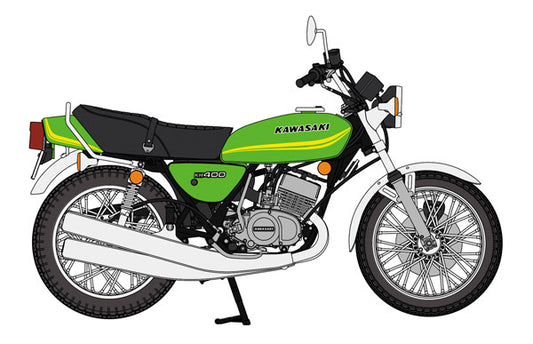 Hasegawa Kawasaki KH400-A5 1978 Candy Lime Green 1/12 Plastic Model