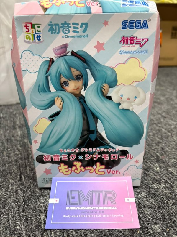 Box Damage Sega Hatsune Miku x Cinnamoroll "Fluffy Ver." Chokonose Figure