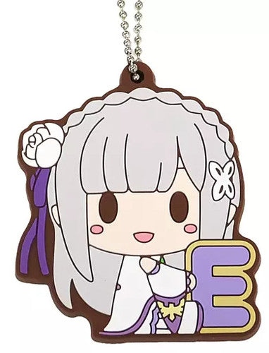 Bandai Ichiban Kuji Re:Zero Starting Life In Another World Chokonokko F Prize Rubber Keychain Emilia