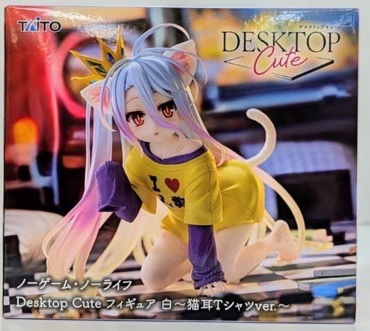 Taito Desktop Cute Figure Shiro White Cat Ears T-Shirt Ver.